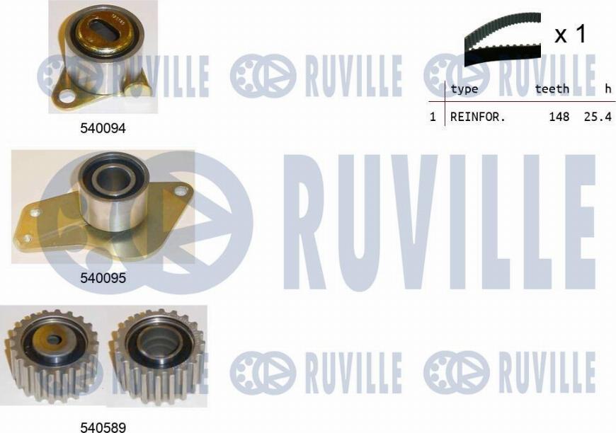 Ruville 550080 - Комплект зубчатого ремня ГРМ www.autospares.lv