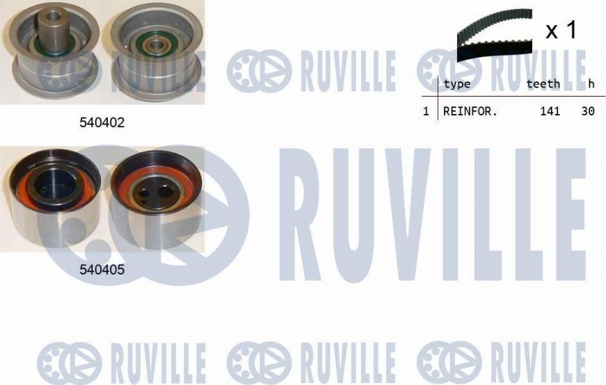 Ruville 550087 - Комплект зубчатого ремня ГРМ www.autospares.lv