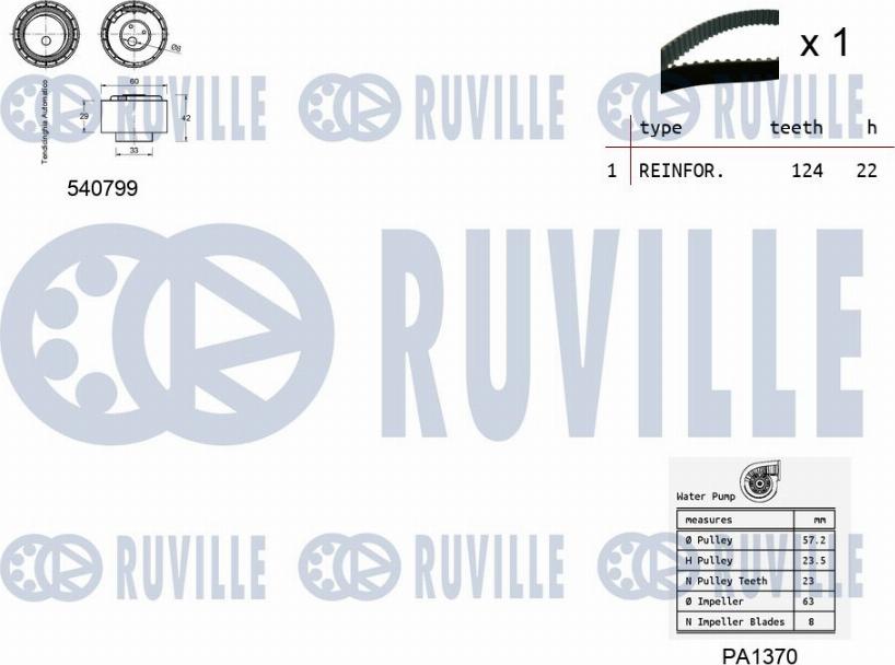 Ruville 5500341 - Ūdenssūknis + Zobsiksnas komplekts www.autospares.lv