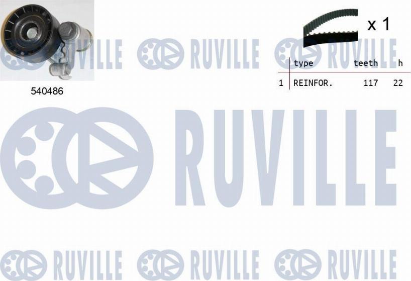 Ruville 550029 - Комплект зубчатого ремня ГРМ www.autospares.lv