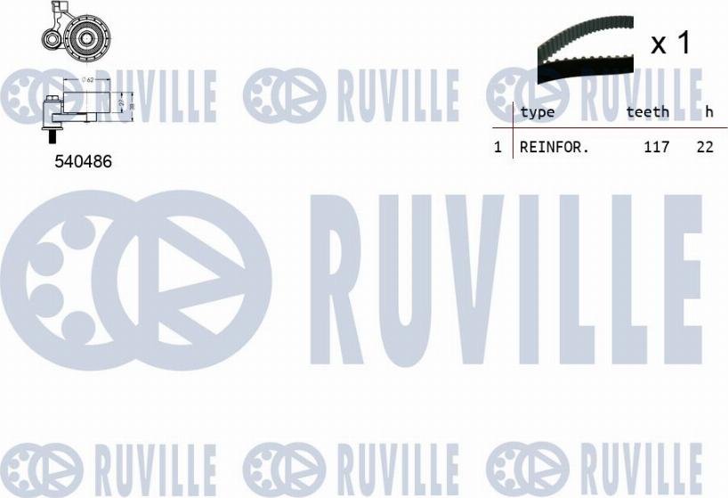 Ruville 550029 - Комплект зубчатого ремня ГРМ www.autospares.lv