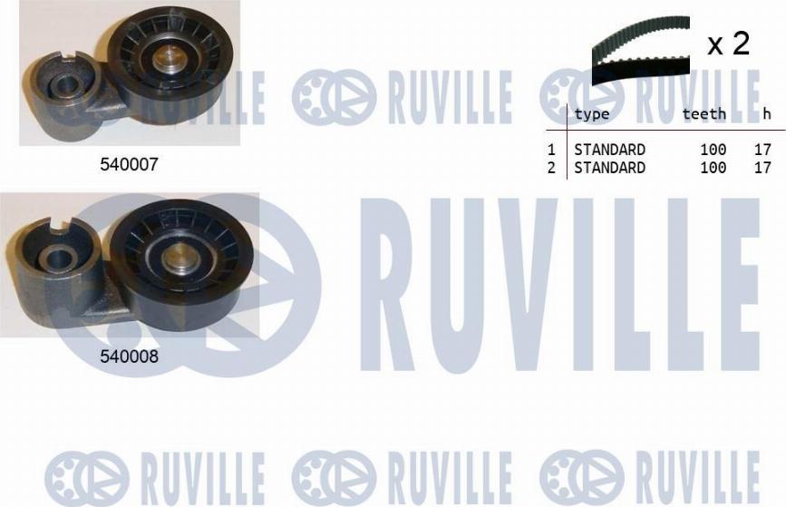 Ruville 550027 - Zobsiksnas komplekts www.autospares.lv