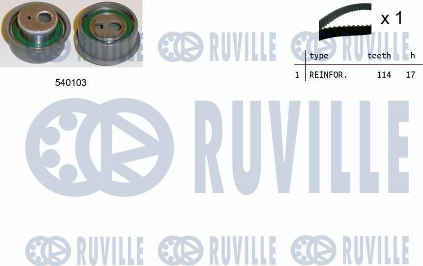 Ruville 550073 - Комплект зубчатого ремня ГРМ www.autospares.lv