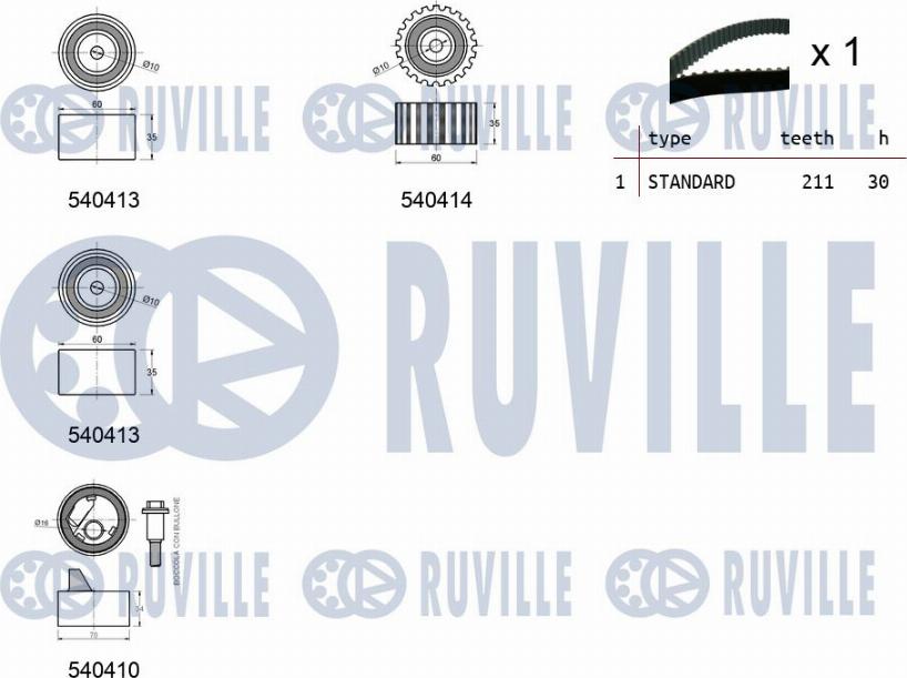 Ruville 550195 - Zobsiksnas komplekts www.autospares.lv