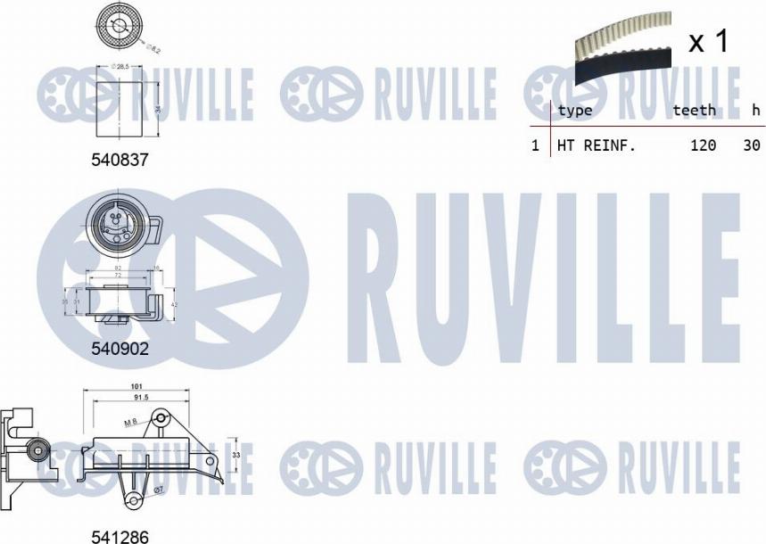 Ruville 550149 - Zobsiksnas komplekts www.autospares.lv