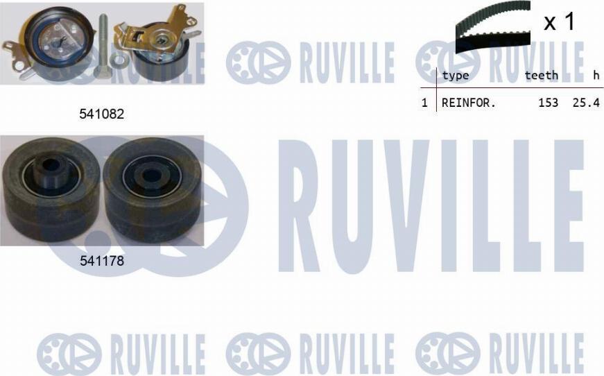 Ruville 550145 - Комплект зубчатого ремня ГРМ www.autospares.lv