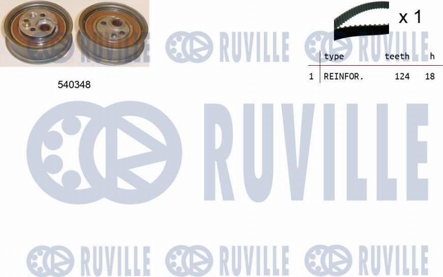 Ruville 550140 - Комплект зубчатого ремня ГРМ www.autospares.lv