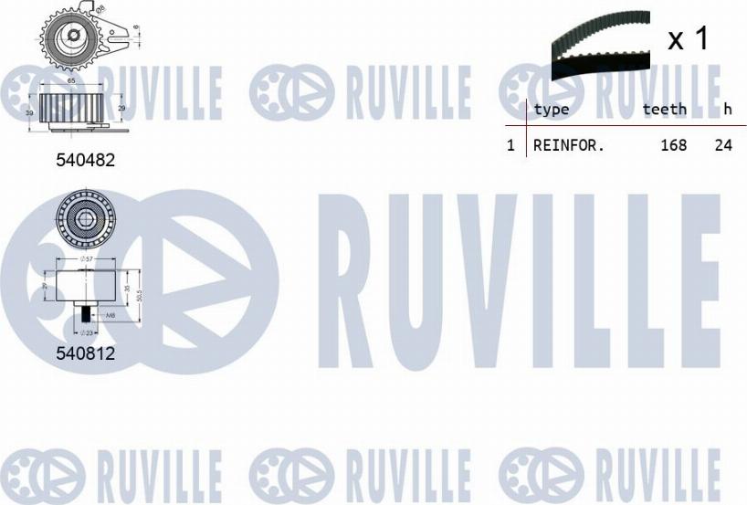 Ruville 550141 - Комплект зубчатого ремня ГРМ www.autospares.lv