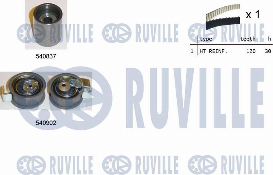 Ruville 550148 - Комплект зубчатого ремня ГРМ www.autospares.lv