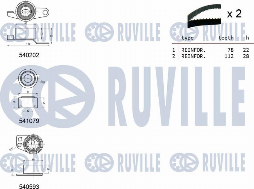 Ruville 550159 - Zobsiksnas komplekts www.autospares.lv