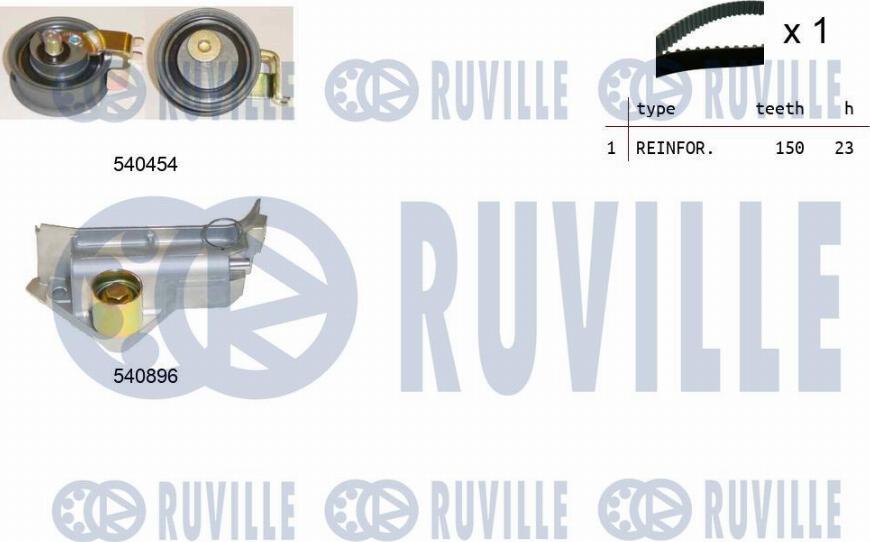 Ruville 550104 - Комплект зубчатого ремня ГРМ www.autospares.lv