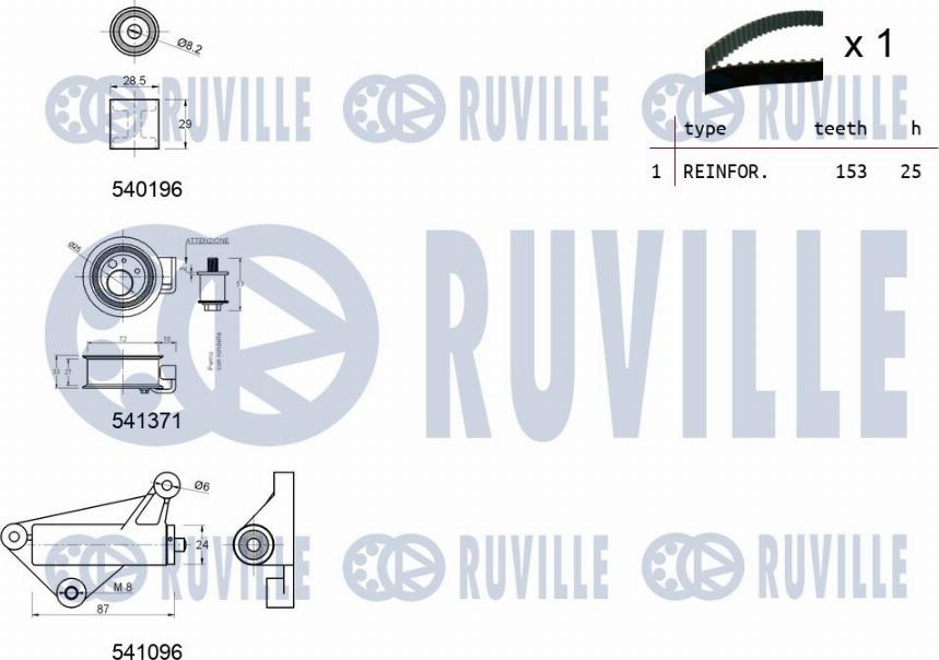 Ruville 550108 - Zobsiksnas komplekts www.autospares.lv