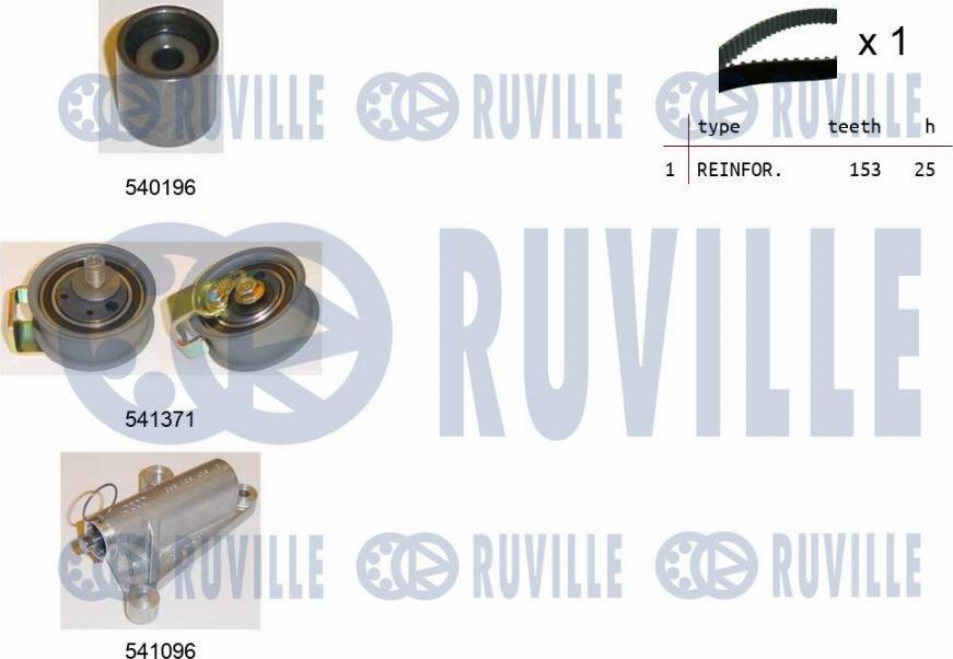 Ruville 550108 - Комплект зубчатого ремня ГРМ www.autospares.lv