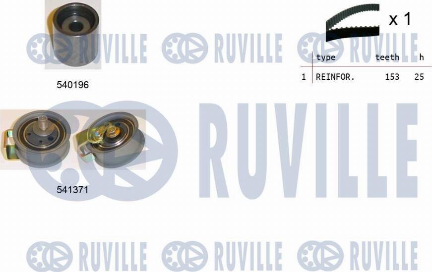 Ruville 550107 - Комплект зубчатого ремня ГРМ www.autospares.lv