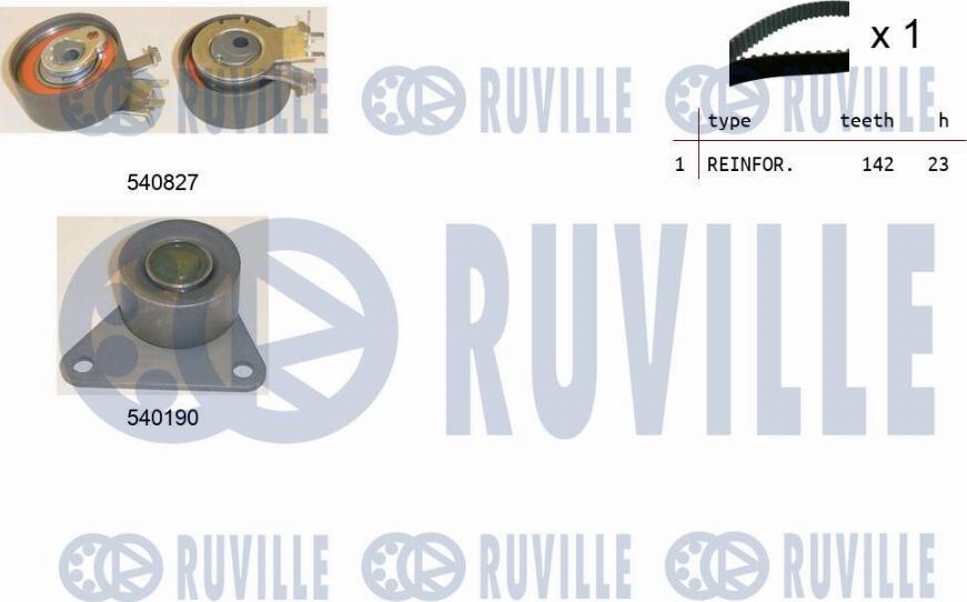 Ruville 550110 - Комплект зубчатого ремня ГРМ www.autospares.lv