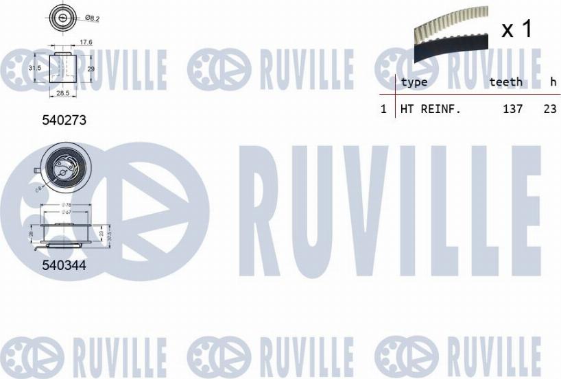 Ruville 550135 - Zobsiksnas komplekts autospares.lv