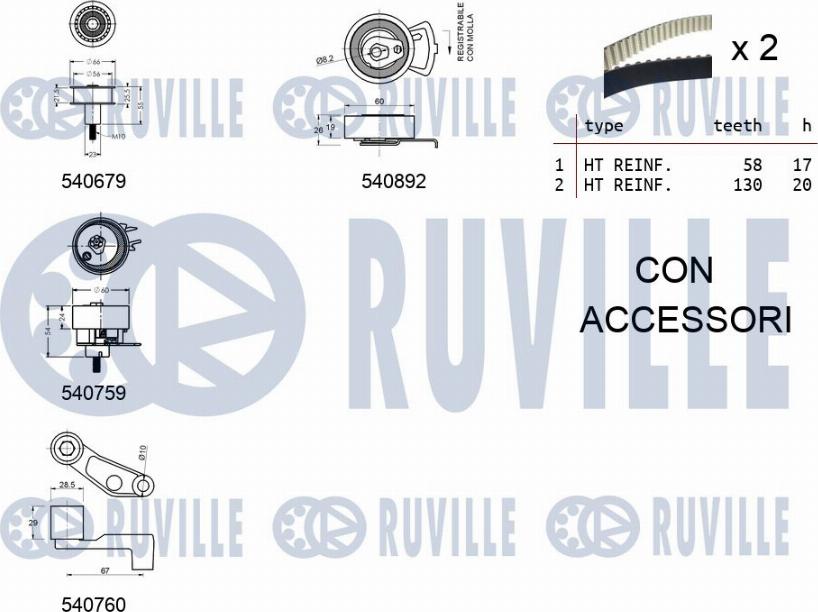 Ruville 550136 - Zobsiksnas komplekts autospares.lv