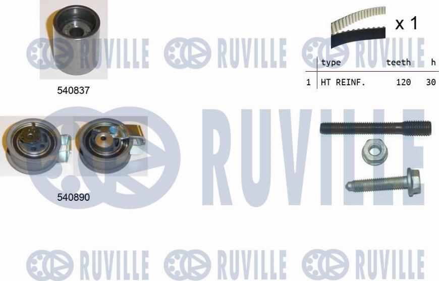 Ruville 550137 - Комплект зубчатого ремня ГРМ www.autospares.lv