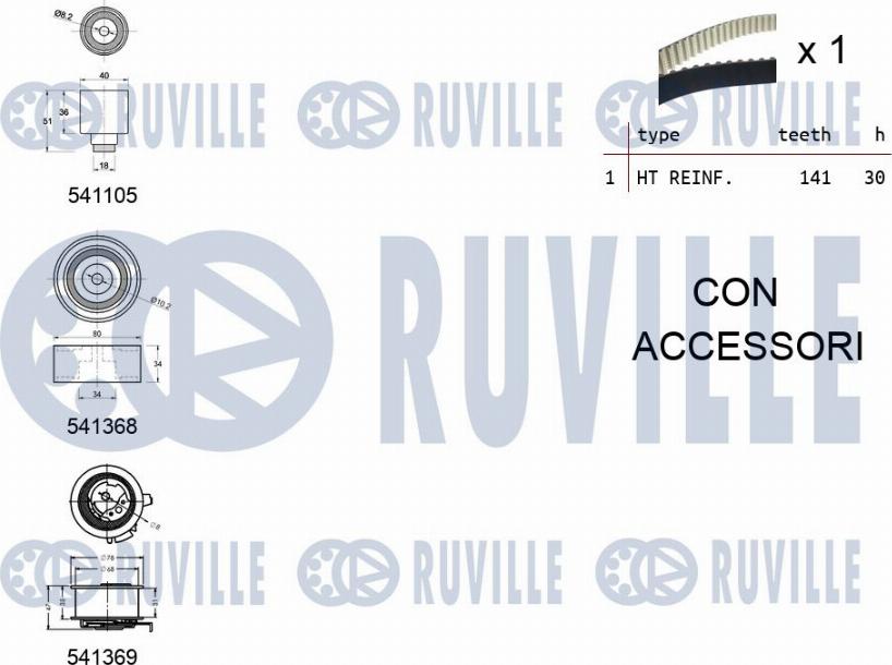 Ruville 550126 - Zobsiksnas komplekts www.autospares.lv