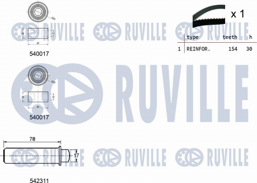 Ruville 550394 - Zobsiksnas komplekts www.autospares.lv