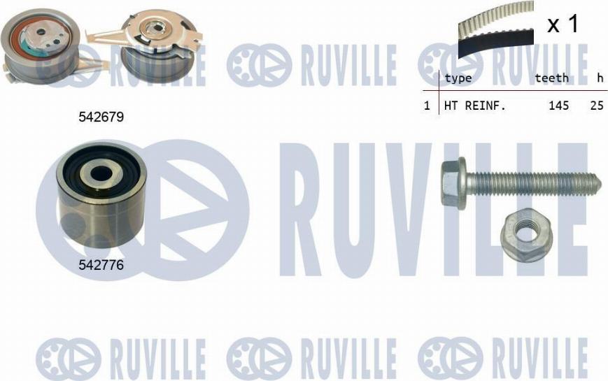 Ruville 550391 - Комплект зубчатого ремня ГРМ www.autospares.lv