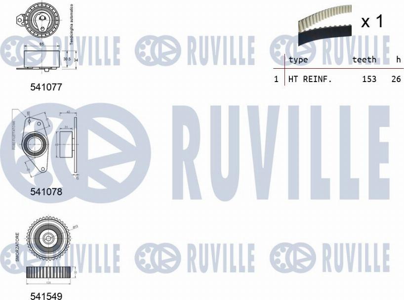 Ruville 550349 - Zobsiksnas komplekts www.autospares.lv