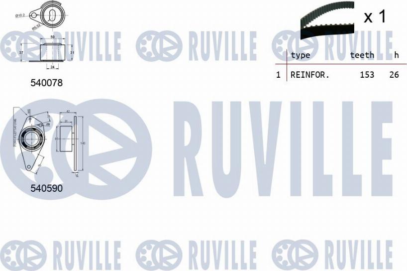 Ruville 550344 - Zobsiksnas komplekts www.autospares.lv