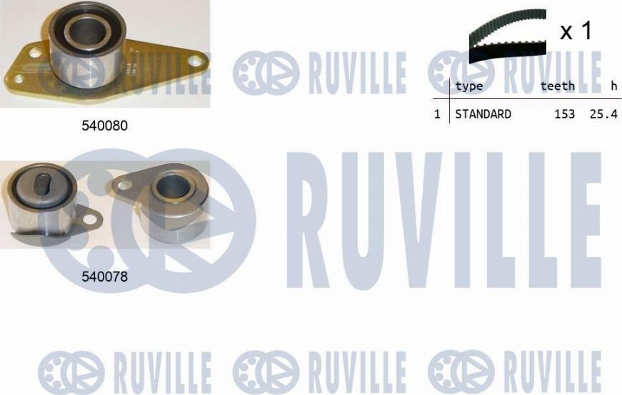 Ruville 550345 - Комплект зубчатого ремня ГРМ www.autospares.lv