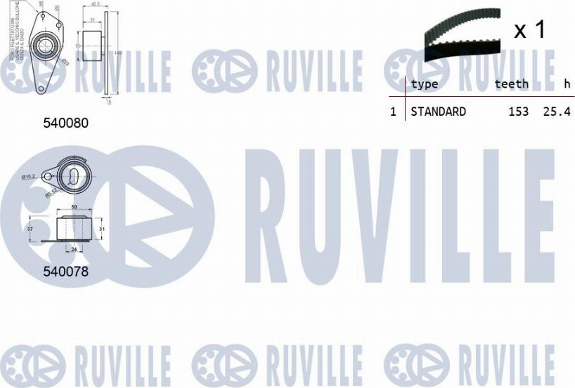 Ruville 550345 - Zobsiksnas komplekts www.autospares.lv