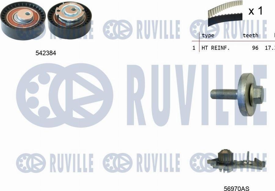 Ruville 5503402 - Ūdenssūknis + Zobsiksnas komplekts www.autospares.lv