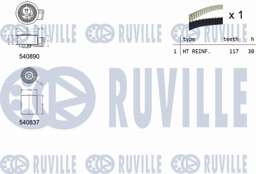 Ruville 550342 - Zobsiksnas komplekts www.autospares.lv