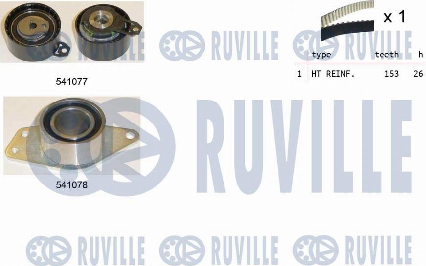 Ruville 550347 - Комплект зубчатого ремня ГРМ www.autospares.lv