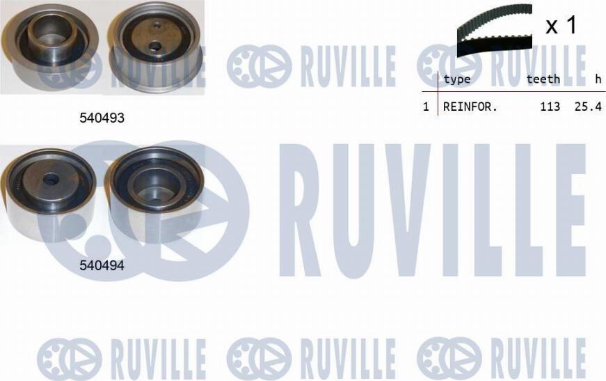 Ruville 550359 - Комплект зубчатого ремня ГРМ www.autospares.lv