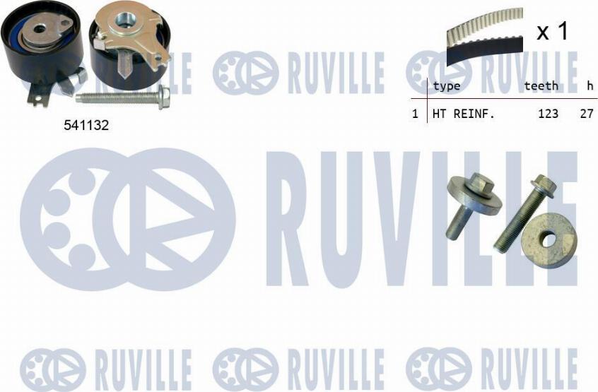 Ruville 550355 - Комплект зубчатого ремня ГРМ www.autospares.lv