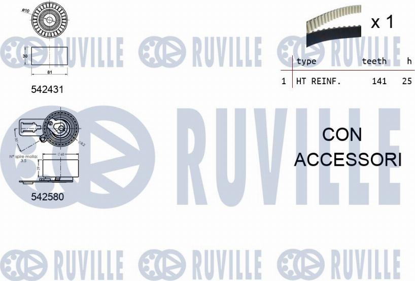 Ruville 550369 - Timing Belt Set www.autospares.lv