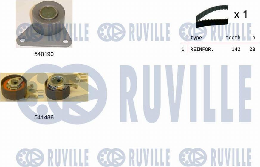 Ruville 550364 - Комплект зубчатого ремня ГРМ www.autospares.lv