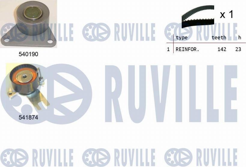 Ruville 550365 - Комплект зубчатого ремня ГРМ www.autospares.lv