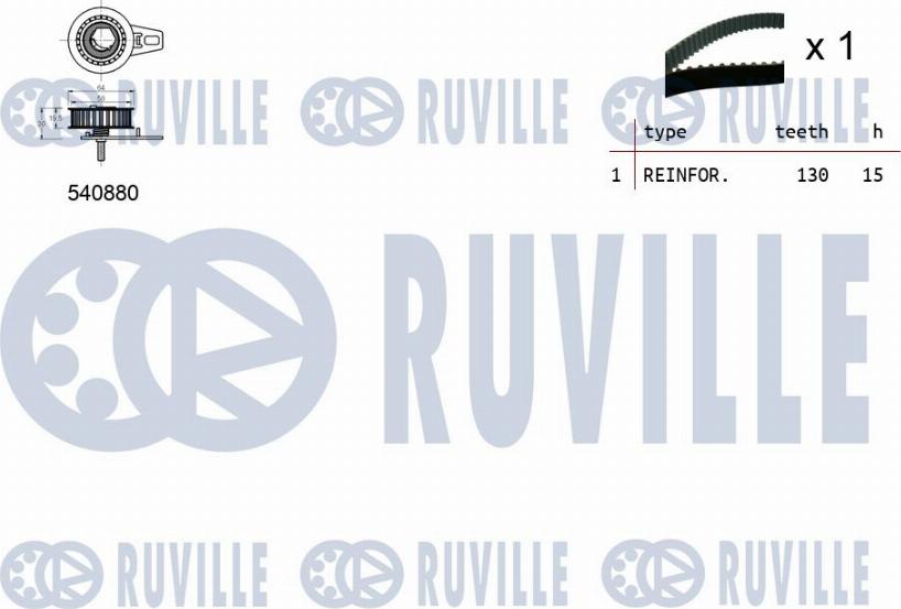 Ruville 550309 - Комплект зубчатого ремня ГРМ www.autospares.lv