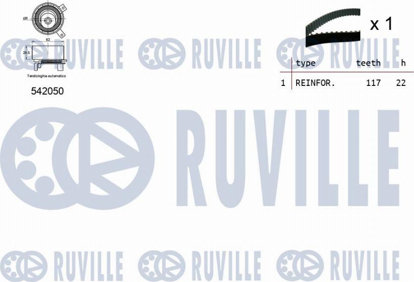 Ruville 550304 - Timing Belt Set www.autospares.lv