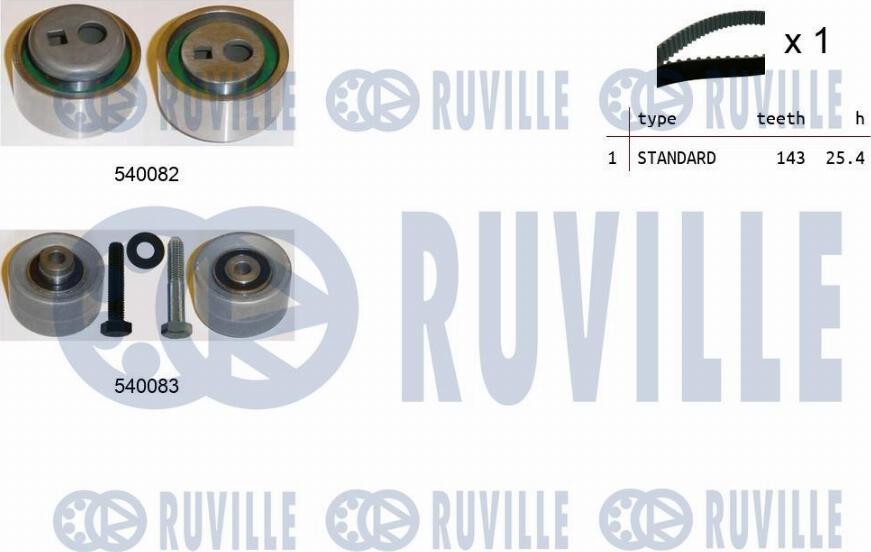 Ruville 550306 - Комплект зубчатого ремня ГРМ www.autospares.lv