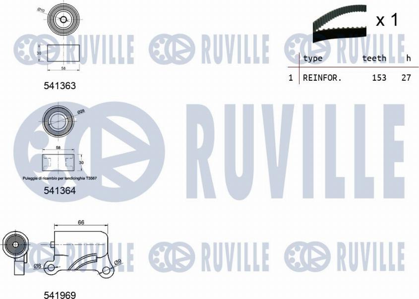 Ruville 550308 - Zobsiksnas komplekts www.autospares.lv