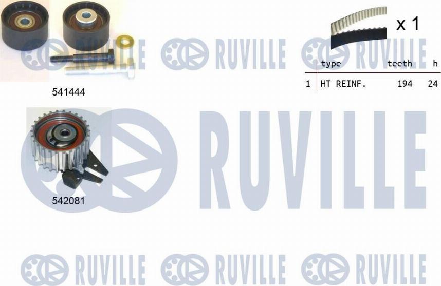 Ruville 550303 - Комплект зубчатого ремня ГРМ www.autospares.lv