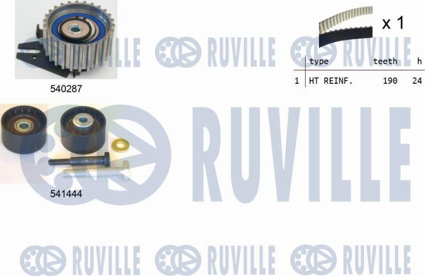 Ruville 550302 - Комплект зубчатого ремня ГРМ www.autospares.lv