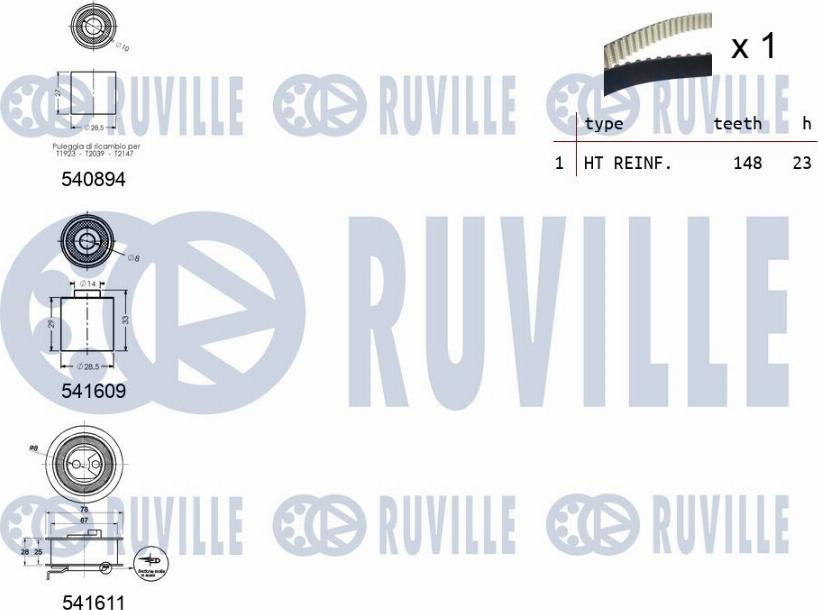 Ruville 550319 - Zobsiksnas komplekts www.autospares.lv