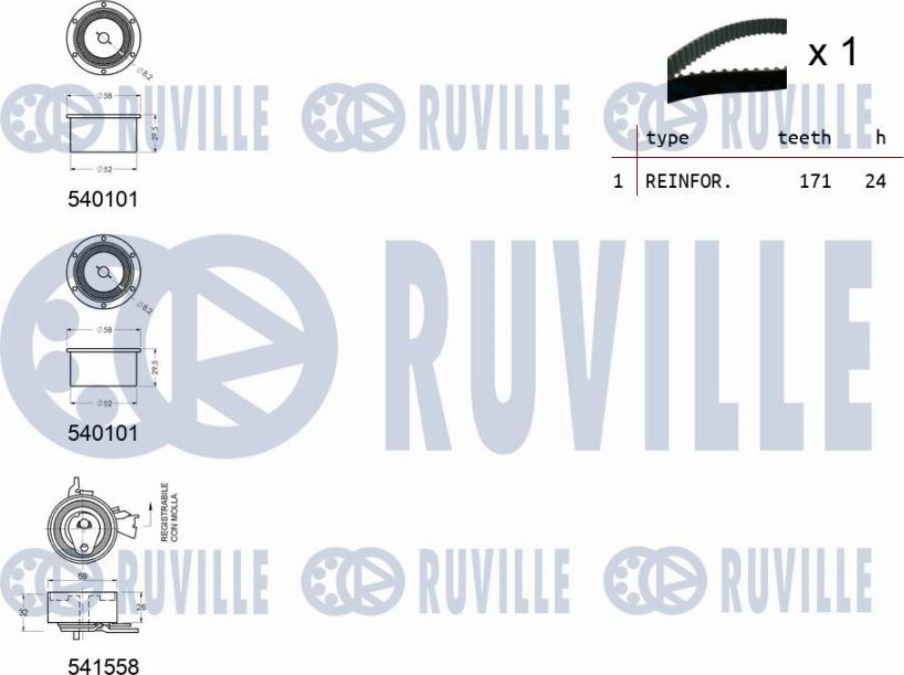 Ruville 550311 - Zobsiksnas komplekts www.autospares.lv