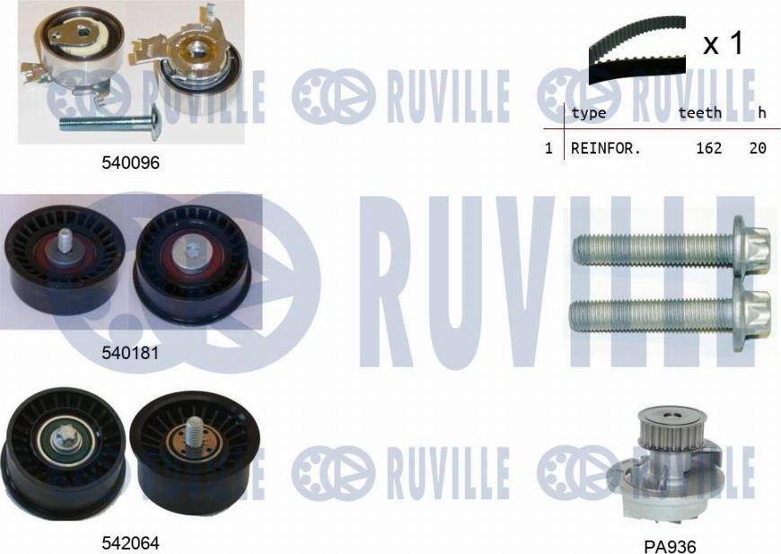 Ruville 5503173 - Ūdenssūknis + Zobsiksnas komplekts www.autospares.lv