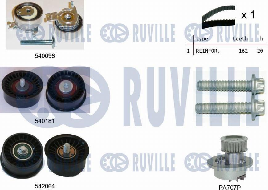 Ruville 5503172 - Ūdenssūknis + Zobsiksnas komplekts www.autospares.lv