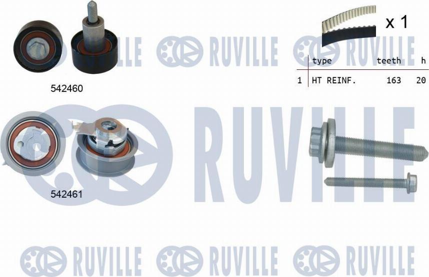 Ruville 550384 - Комплект зубчатого ремня ГРМ www.autospares.lv