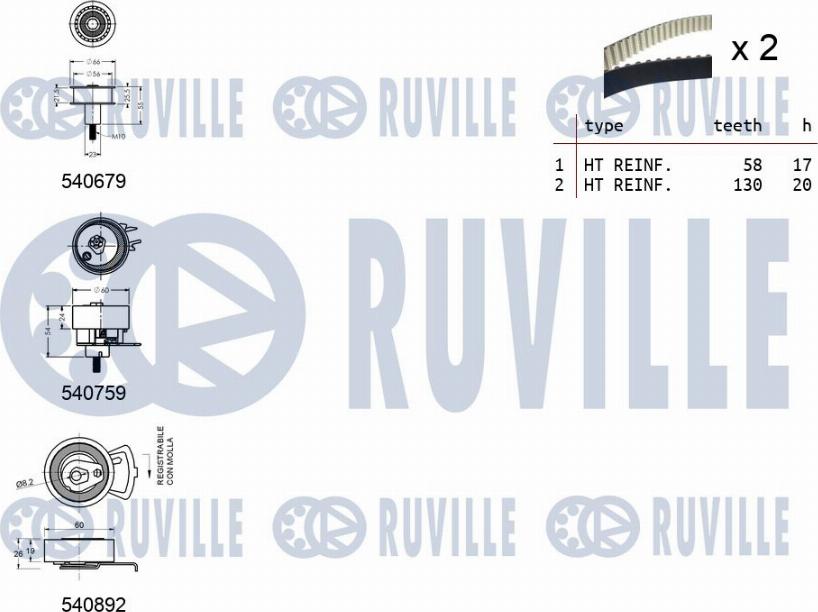 Ruville 550381 - Zobsiksnas komplekts autospares.lv