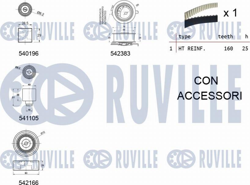 Ruville 550333 - Timing Belt Set www.autospares.lv